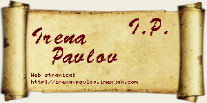 Irena Pavlov vizit kartica